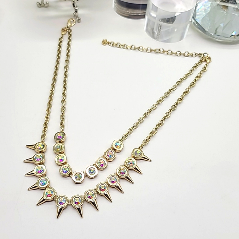 $152 Pam & Gela JUICY COUTURE Aurora Borealis Convertible Double Neck w Spikes! - Picture 4 of 11